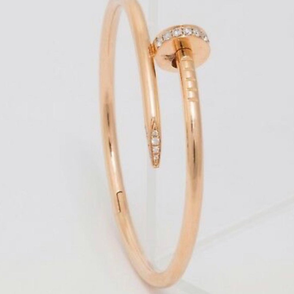 18K Gold Plated Crystal Nail Bracelet